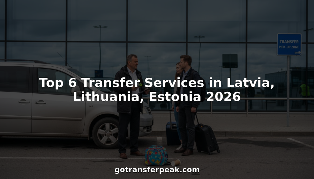 Baltic airport transfer driver and minivan