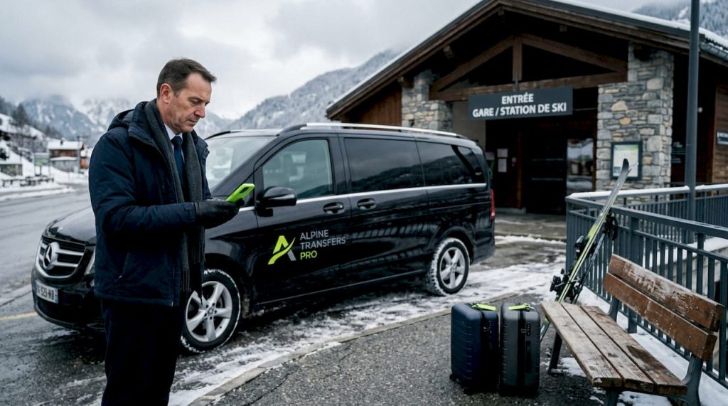 Service de chauffeur privé avec van disponible en station de montagne